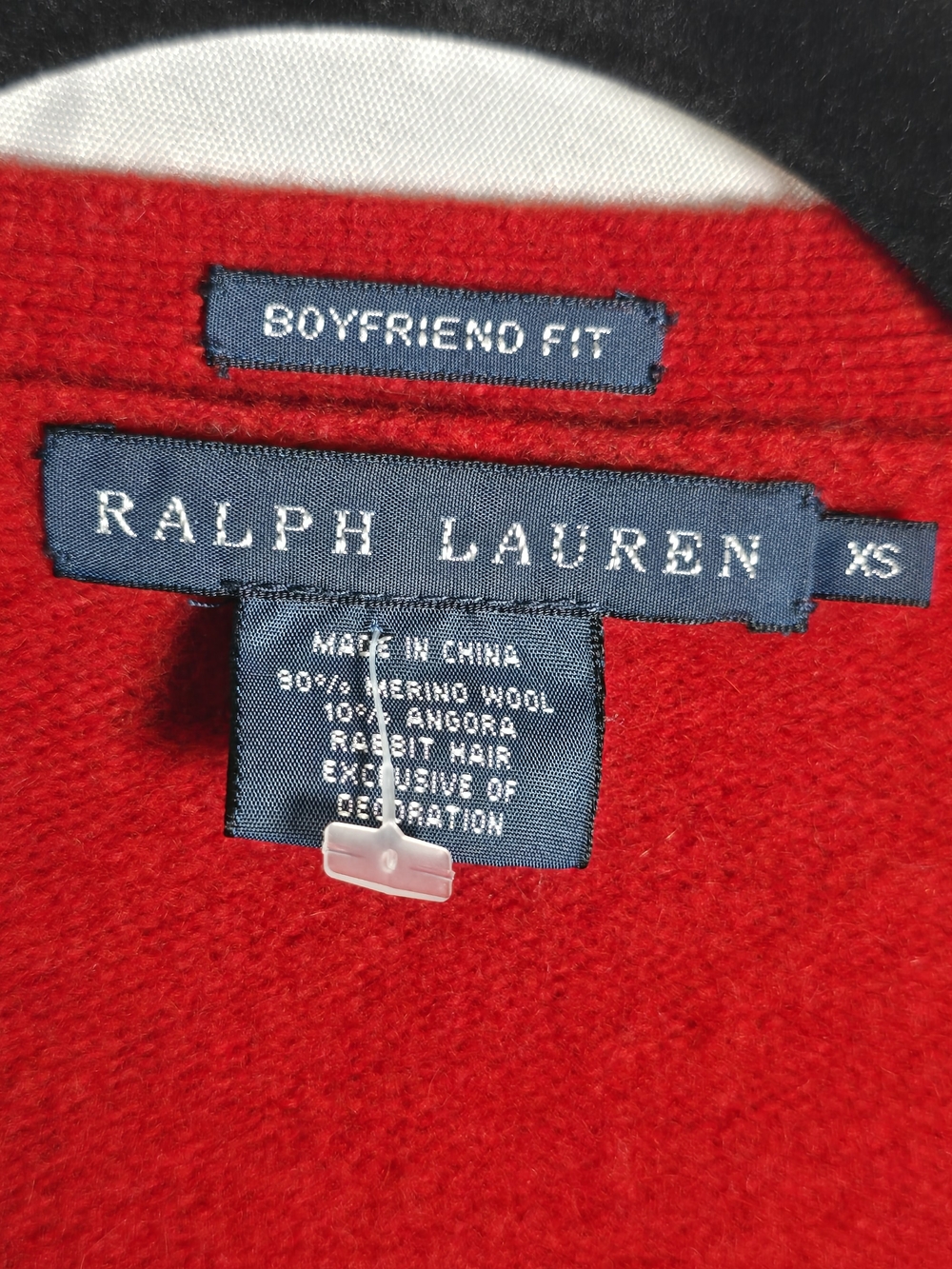 Ralph Lauren Boyfriend Fit Silver Monogram Red Button-Front Cardigan Sweater, XS - Picture 6 of 8
